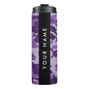 Purple Camouflage Your name Personalize Thermal Tumbler
