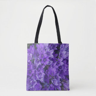 Purple Campanula Flowers Tote Bag