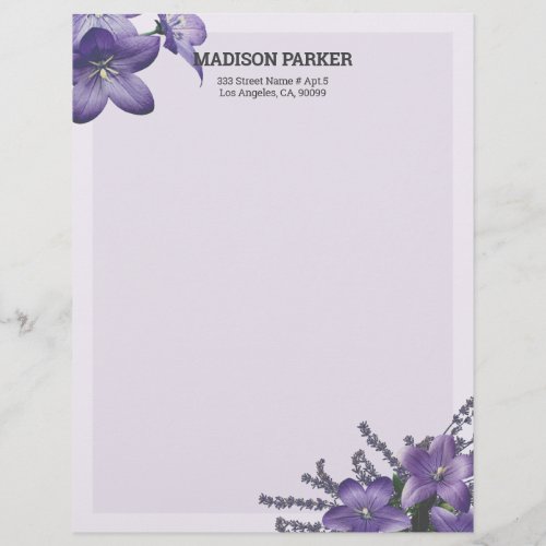 Purple Campanula  Letterhead