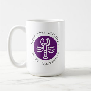 Purple Cancer Zodiac Star Sign Personality Trait Coffee Mug