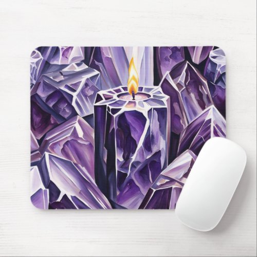 Purple Candle Mouse Pad Desk Mat Witchy Aesthetic