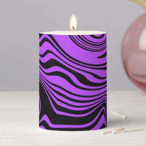 Purple Candle with Abstract Waves _ Your Colors