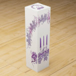 Purple Candles Wine Gift Box<br><div class="desc">Lavender candles christmas design.</div>