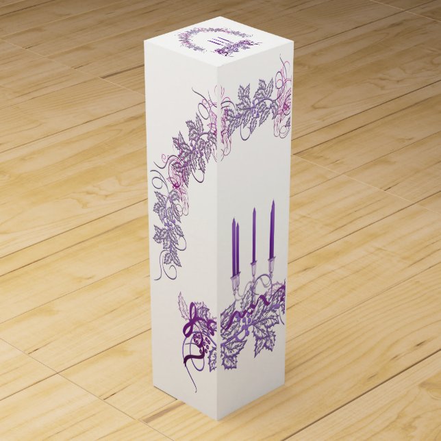 Purple Candles Wine Gift Box (Front)