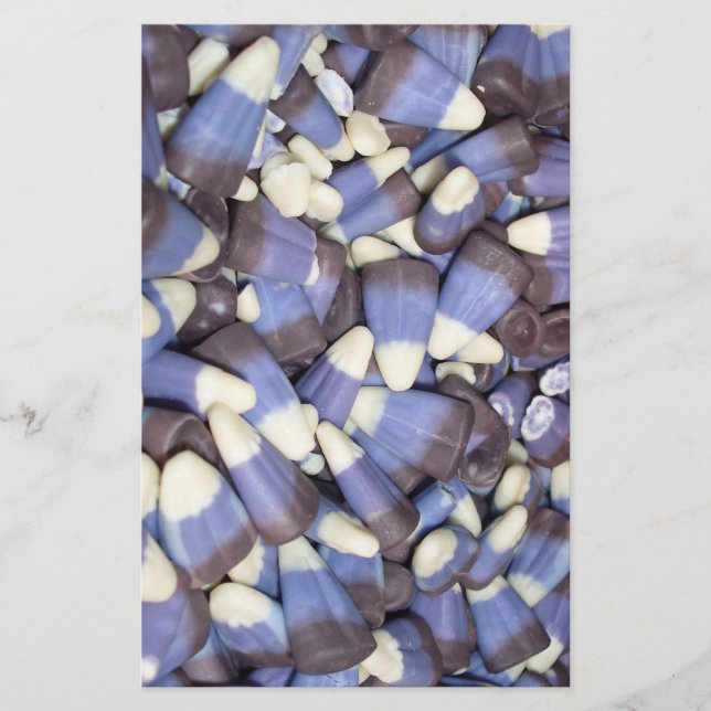 Purple Candy Corn Stationery (Front)