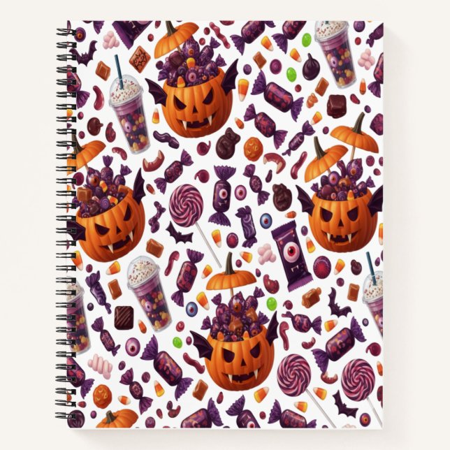 Purple Candy For Dracula Gothic Halloween Notebook (Front)