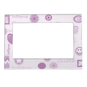 Purple Candy Lollipops Magnetic Photo Frame