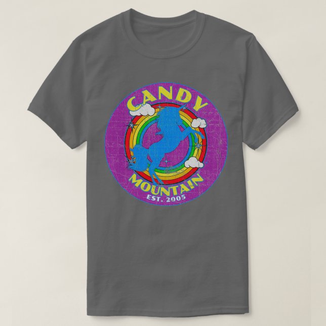 Purple Candy Mountain Est 2005 Unicorn Paradise T-Shirt (Design Front)