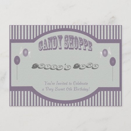 Purple Candy Shoppe Invitation