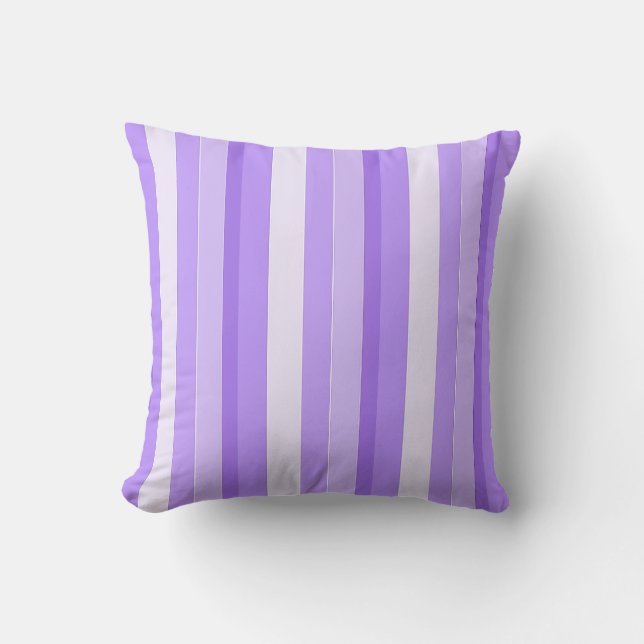 Purple Candy Stripe Throw Pillow (Front)