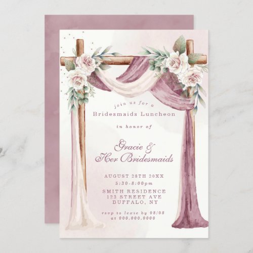 Purple Canopy Florals Bridesmaids Luncheon Invites