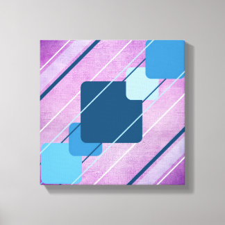 Purple Canvas Blue Geometric AP0010 Wrapped Canvas Print