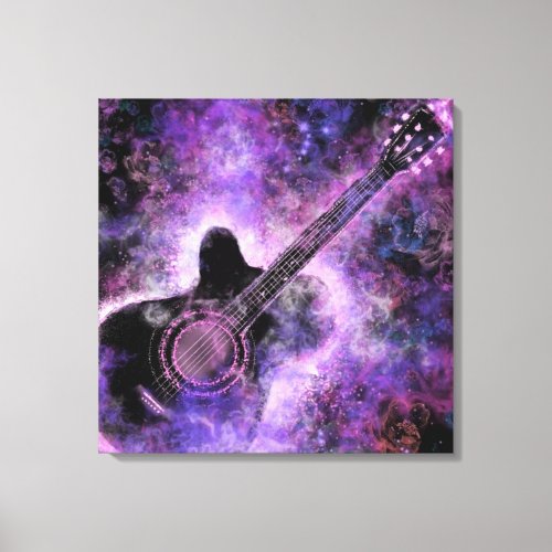 Purple Canvas Print with Guitar _ Rock Music