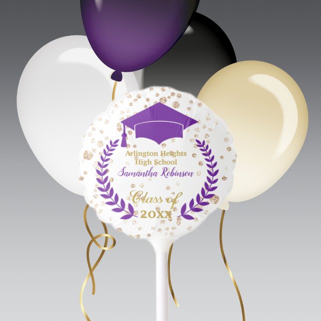 Purple Cap and Laurel Graduation Party Balloon (Creator Uploaded)