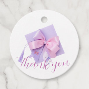 Purple Cap Graduation Party Favor Tags