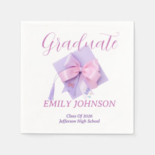 Purple Cap Graduation Party Paper Napkins