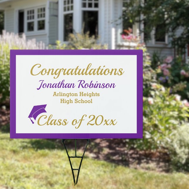 Purple Cap Graduation Yard Sign (Creator Uploaded)