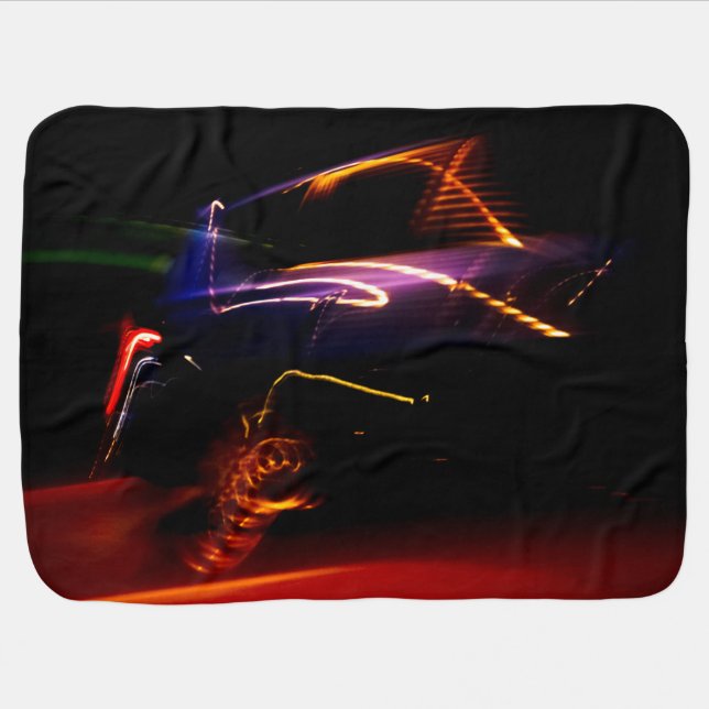 purple car dance baby blanket (Horizontal)