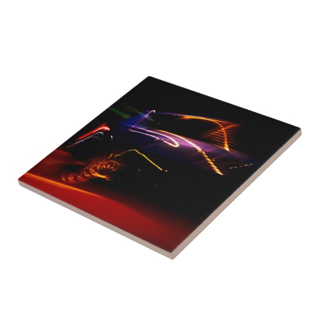 purple car dance ceramic tile (Side)