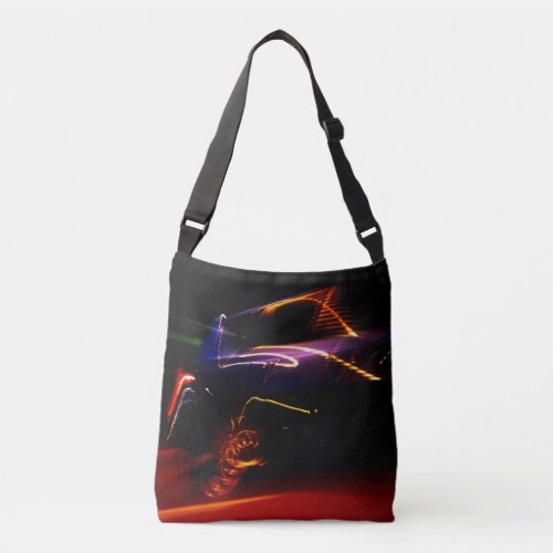 purple car dance crossbody bag