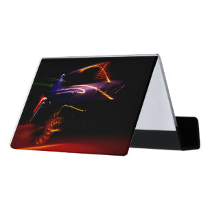 purple car dance desk business card holder