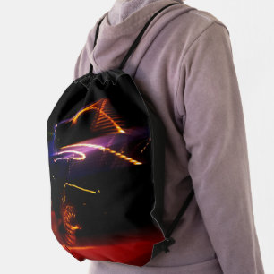 purple car dance drawstring bag
