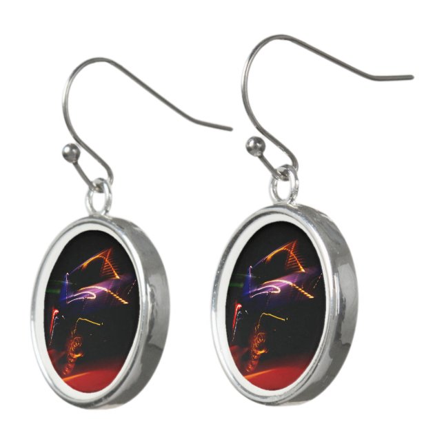 purple car dance earrings (Angled)