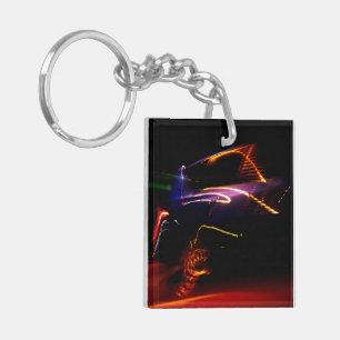purple car dance keychain