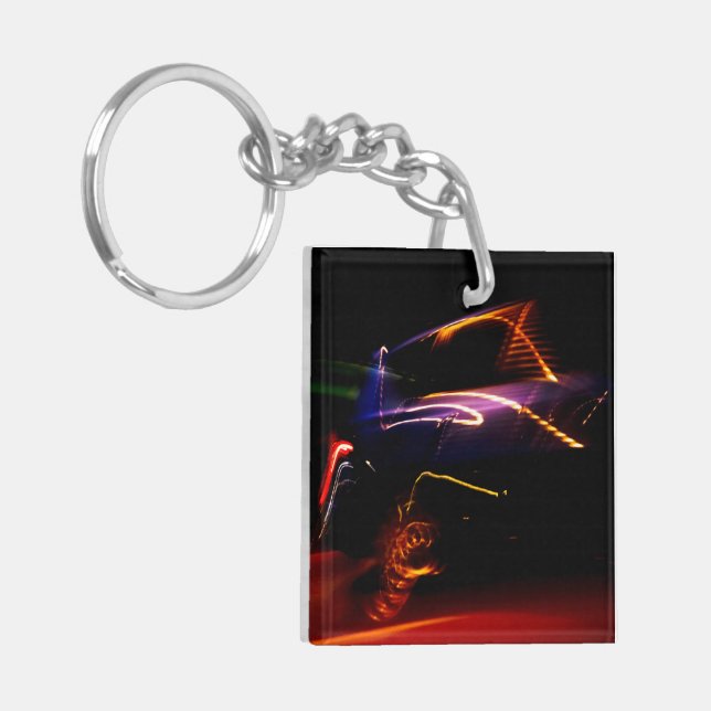purple car dance keychain (Front Left)