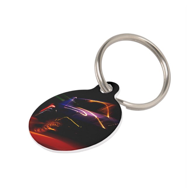 purple car dance pet ID tag (Side)