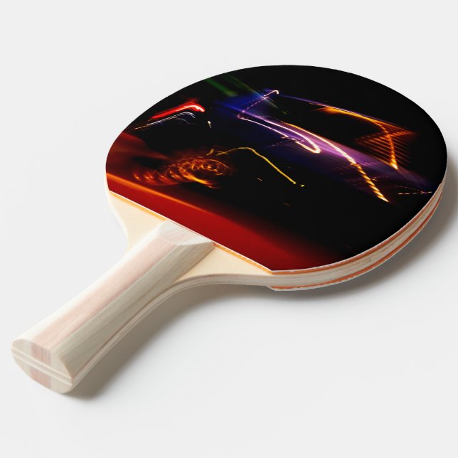 purple car dance ping pong paddle (Front Angle)