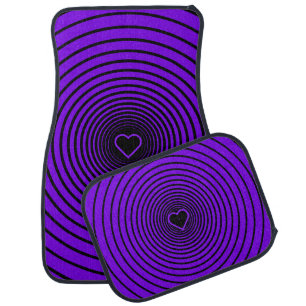 Purple Car Floor Mat with Heart - Custom Colors