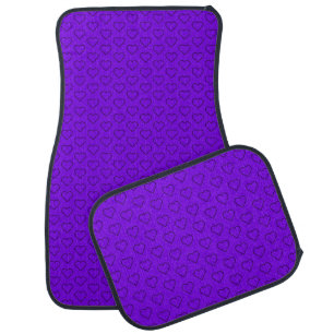 Purple Car Floor Mat with Hearts - Your Colors