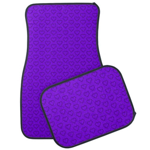 Purple Car Floor Mat with Hearts _ Your Colors