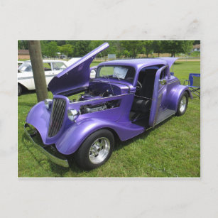 Purple Car Postcard