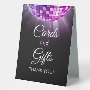 Purple Cards and Gifts 70's Disco Ball Table Tent