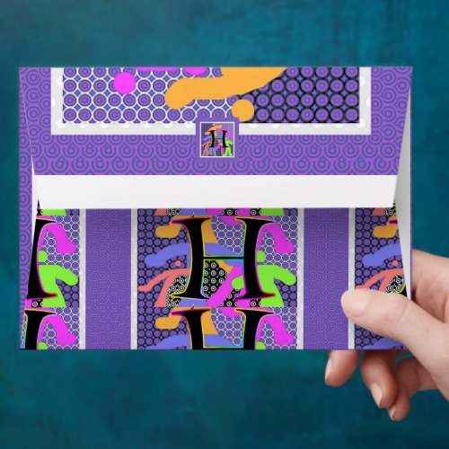 Purple Carefree Monogram H Envelope