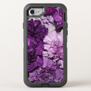Purple Carnation Flowers OtterBox Defender iPhone SE/8/7 Case