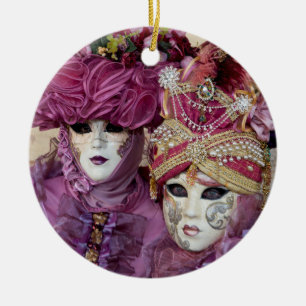 Purple Carnival costume, Venice Ceramic Ornament