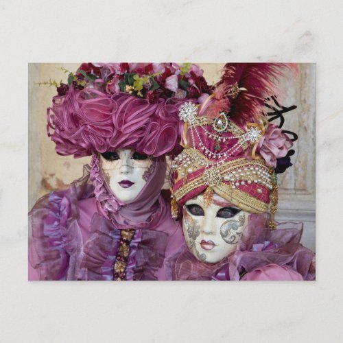 Purple Carnival costume Venice Postcard