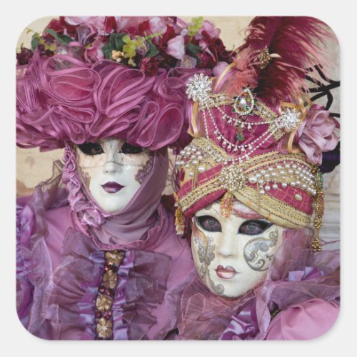 Purple Carnival costume Venice Square Sticker