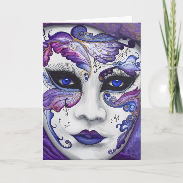 Purple Carnival Mask by PSOVART Card (Front)