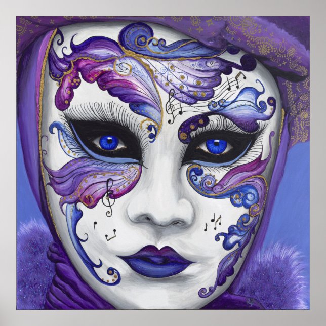 Purple Carnival Mask Poster (Front)