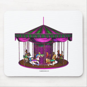 Purple Carousel Mouse Pad