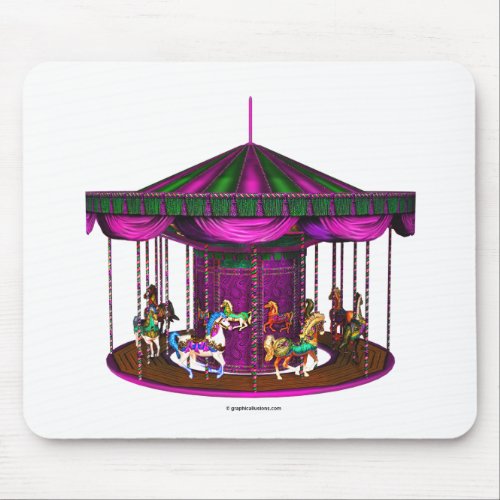 Purple Carousel Mouse Pad