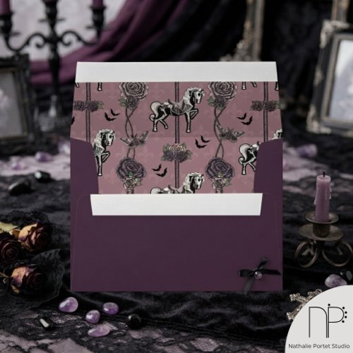 Purple Carousel Skeleton Horse Envelope