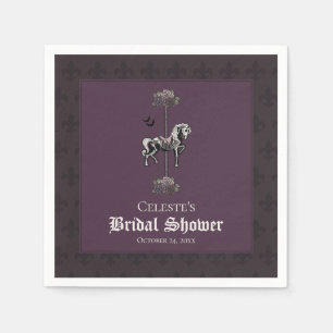 Purple Carousel Skeleton Horse Napkins