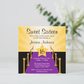 Purple Carpet Hollywood Sweet 16 Birthday Party Invitation (Standing Front)
