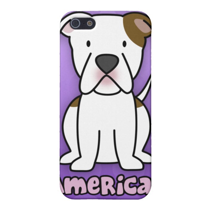 Purple Cartoon American Bulldog iPhone 5 Cover