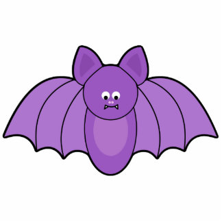 Purple Cartoon Bat Halloween Statuette